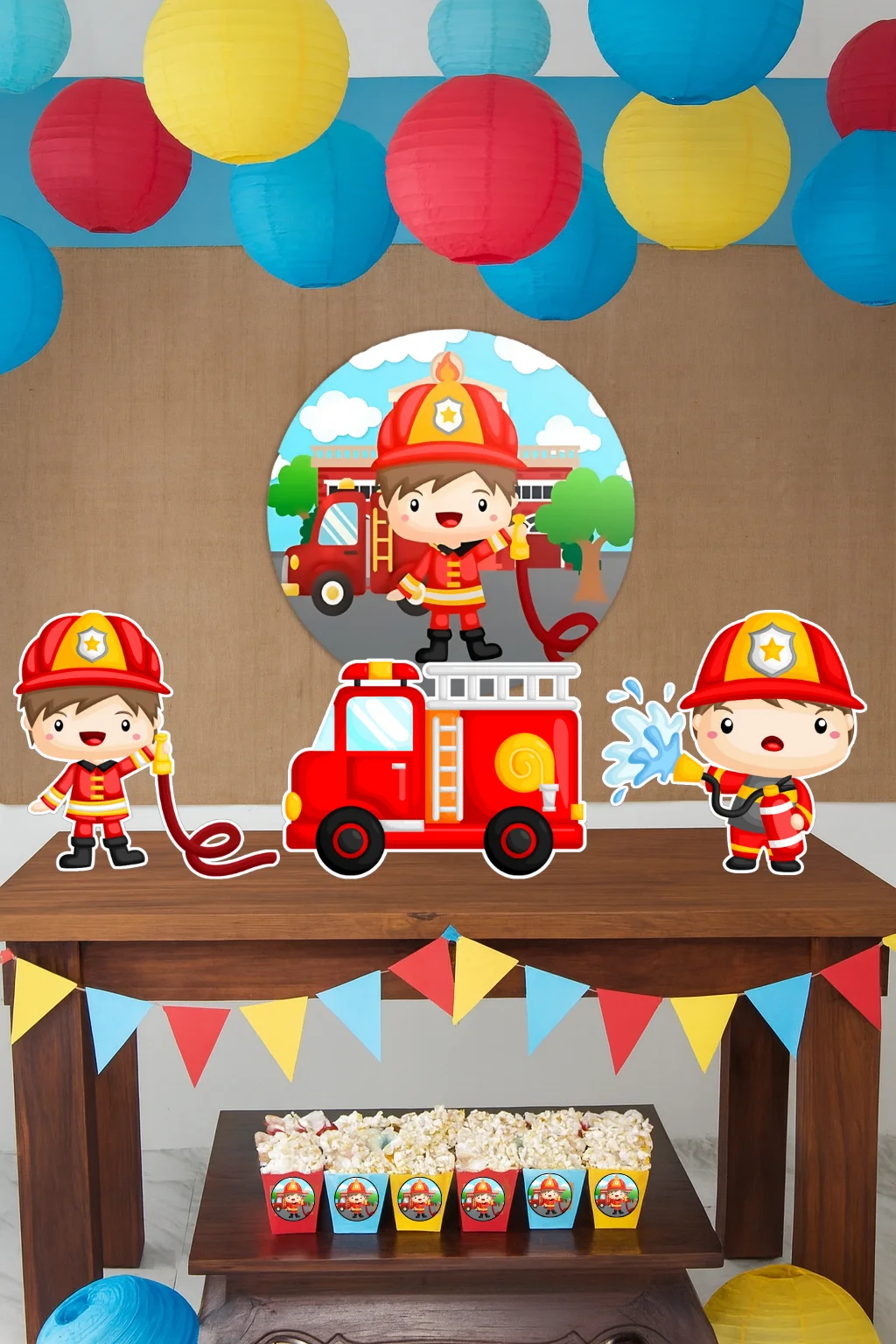 Decoração Display de Mesa Bombeiros