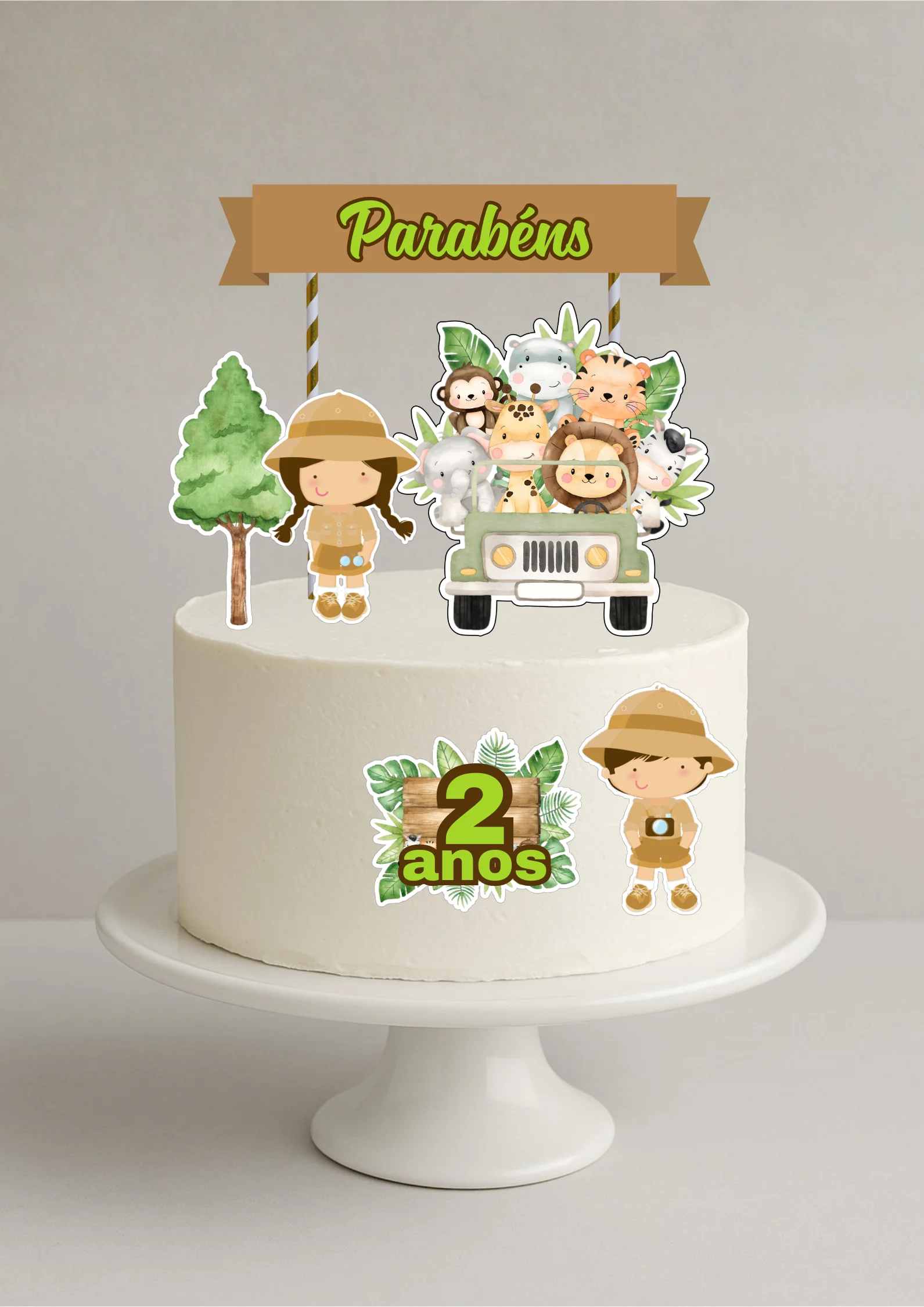 Topo de bolo - Safari